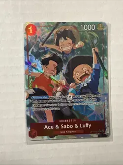 One Piece CCG TCG Ace & Sabo & Luffy Alternate Art OP13 Carrying On His Will - Image 1