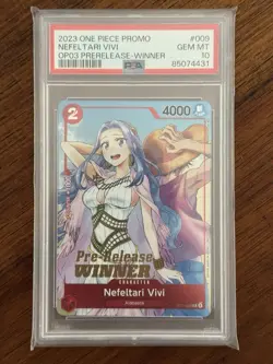 One Piece ST01-009 Nefeltari Vivi Pre-Release Winner OP03 Alt Art Promo PSA 10 - Image 1