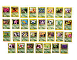 Vintage Pokemon Grass Lot 31 Cards All First Editions Green Common & Uncommon - Image 1