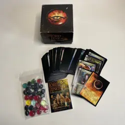 Lord of The Rings TCG Decipher Fellowship Deluxe INCOMPLETE 74 Cards 31 Beads NM - Image 1