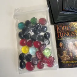 Lord of The Rings TCG Decipher Fellowship Deluxe INCOMPLETE 74 Cards 31 Beads NM - Image 2
