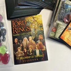 Lord of The Rings TCG Decipher Fellowship Deluxe INCOMPLETE 74 Cards 31 Beads NM - Image 3