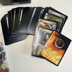 Lord of The Rings TCG Decipher Fellowship Deluxe INCOMPLETE 74 Cards 31 Beads NM - Image 4