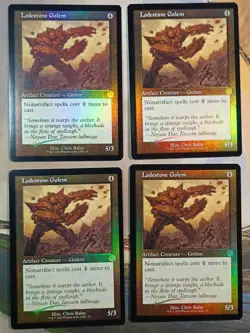 Lodestone Golem x4 Foil Retro BRO Brothers War MTG Magic the Gathering - Image 1
