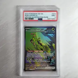 2024 Pokemon SV Temporal Forces TEF EN Iron Leaves ex #203/162 PSA 9 - Image 1
