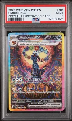 2025 POKEMON PRISMATIC EVOLUTIONS 161 UMBREON EX SPECIAL ILLUSTRATION RARE PSA 9 - Image 1