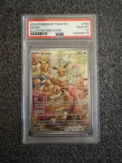 Pokemon TCG Eevee 188/167 IR Twilight Masquerade 2024 Rare PSA 10 Gem Mint - Image 4