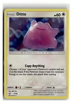Ditto Holo Rare Colorless Holo Detective Pikachu #17/18 [NM] Pokemon TCG - Image 1