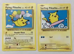 Pokemon TCG - Flying Pikachu & Surfing Pikachu Secret Rare Set XY Evolutions - Image 1