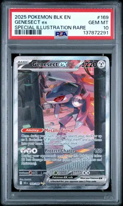 2025 POKEMON BLK EN-BLACK BOLT SPECIAL ILLUSTRATION RARE #169 GENESECT EX PSA 10 - Image 1