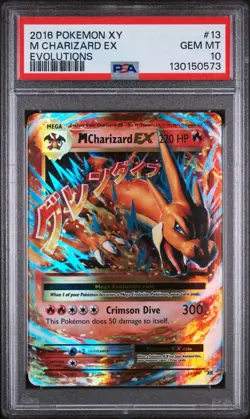 PSA GEM 10 Pokemon M charizard EX 2016 XY Evolutions #13 Gem Mint - Image 1