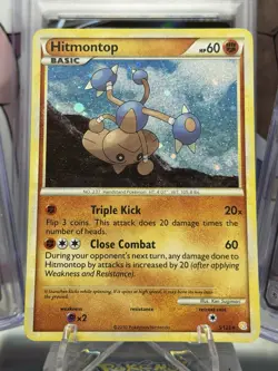 Pokemon TCG Hitmontop 5/123 HeartGold SoulSilver (HS) Holo Rare 2010 LP - Image 2