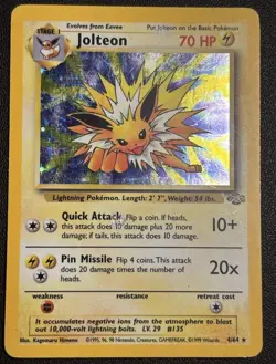 Pokemon Jolteon TCG Jungle 4/64 Holo Unlimited Rare, HP - Image 1