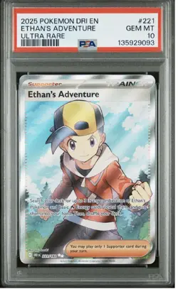 2025 POKEMON DRI EN-DESTINED RIVALS ULTRA RARE #221 ETHAN'S ADVENTURE PSA 10💎 - Image 1