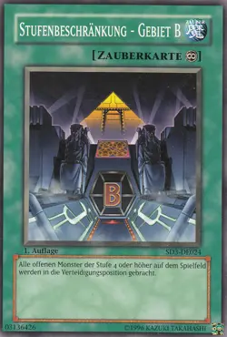 YU-GI-OH, STUFENBESCHRANKUNG - GEBIET B, C, SD3-DE024, 1. Auflage - Image 1