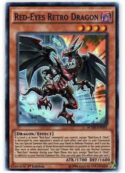 Red-Eyes Retro Dragon - BOSH-EN095 - Super Rare - 1st Edition Near Mint Yugioh C - Image 1