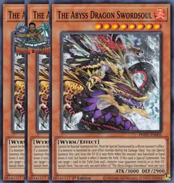 Yugioh! 3x The Abyss Dragon Swordsoul PHHY-EN005 Super Rare 1st Ed NM - Image 1