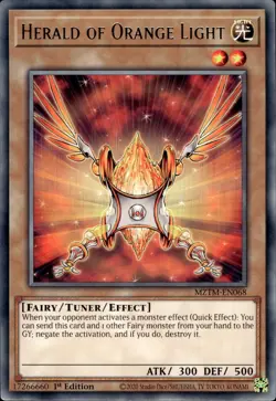 Herald Of Orange Light - Rare 1st Edition MZTM-EN068 - NM - YuGiOh - Image 1