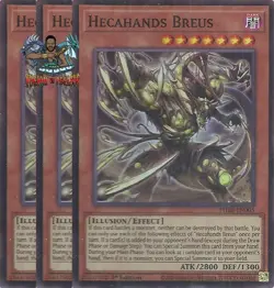 Yugioh! 3x Hecahands Breus PHRE-EN005 Super Rare 1st Ed NM - Image 1