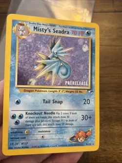 Misty's Seadra Prerelease Holo Card 009/132 WOTC Promo Vintage Old School - Image 2