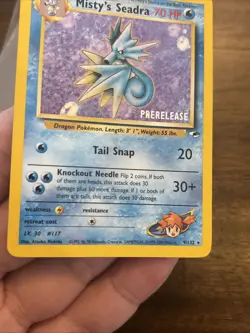 Misty's Seadra Prerelease Holo Card 009/132 WOTC Promo Vintage Old School - Image 4