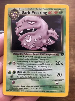Pokemon Dark Weezing Holo Rare Card 14/82 Team Rocket vintage old school TCG - Image 1