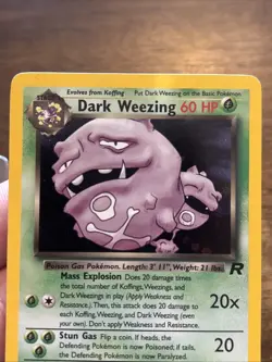 Pokemon Dark Weezing Holo Rare Card 14/82 Team Rocket vintage old school TCG - Image 2