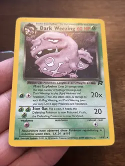 Pokemon Dark Weezing Holo Rare Card 14/82 Team Rocket vintage old school TCG - Image 4