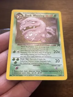 Pokemon Dark Weezing Holo Rare Card 14/82 Team Rocket vintage old school TCG - Image 5