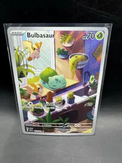 Pokemon TCG Stellar Crown Bulbasaur Holo Rare Card 143/142 Sv07 - Image 1