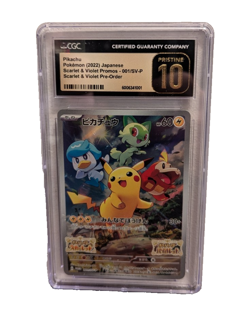 CGC 10 Pristine Pikachu Scarlet & Violet Japanese Promo 001/SV-P Pokemon Card - Image 1