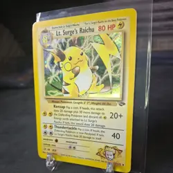 Pokemon TCG Lt. Surge's Raichu Holo Unlimited Rare Card 11/132 Gym Challenge - Image 3