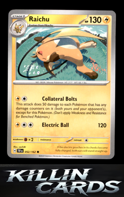 Raichu 052/162 Common SV05: Temporal Forces Pokemon Card NM - Image 1