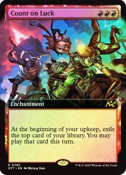 Count on Luck (Extended Art) 385 Foil NM MTG Aetherdrift Magic - Image 1