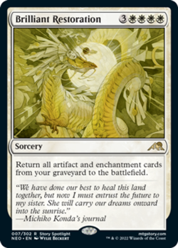 MTG Brilliant Restoration, Kamigawa: Neon Dynasty, Heavily Played, English - Image 1