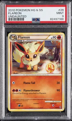2010 POKEMON HEARTGOLD & SOULSILVER UNDAUNTED #26 FLAREON PSA 9 - Image 1