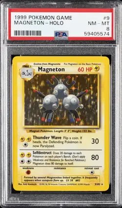 1999 POKEMON GAME #9 MAGNETON-HOLO PSA 8 - Image 1