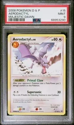 PSA 9 Mint Aerodactyl 2008 Pokemon D & P Majestic Dawn #15 - Image 1
