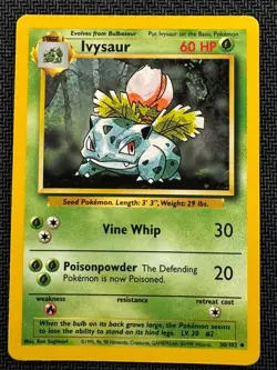 Ivysaur 030/102 WoTC Base Set Uncommon - Pokemon TCG - LP - Image 1