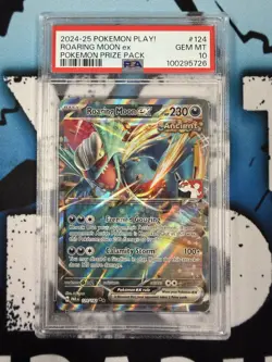 PSA 10 Gem Mint Roaring Moon Ex Pokemon Prize Pack Play Promo Holo 2024-2025 - Image 1