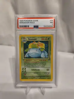 1999 Pokemon Game Venusaur-Holo Base Set PSA Grade NM 7 - Image 1