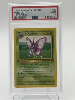 Pokemon 1999 1st Edition Jungle Venemoth PSA MINT 9! - Image 1