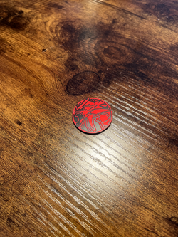Official Pokemon Gyarados Flipping Coin / Token - Red - Very Rare - Image 1