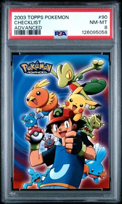 2003 TOPPS POKEMON ADVANCED #90 CHECKLIST ADVANCED PSA 8 NM-MT LOW POP - Image 1