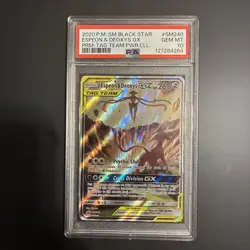 2020 POKEMON SM BLACK STAR PROMO #SM240 ESPEON & DEOXYS GX PSA 10 (Q488 - Image 1