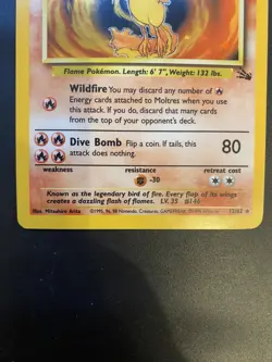 POKEMON TCG MOLTRES 12/62 RARE HOLO FOSSIL SET EX/NEAR MINT PACK TO FOLDER - Image 2