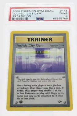PSA 9 MINT 2000 Pokemon Gym Challenge #114 Fuchsia City Gym 1st Edition !!! - Image 1