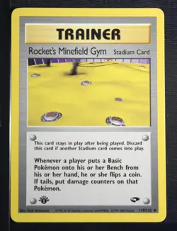 PSA 9 MINT 2000 Pokemon Gym Challenge #119 Rocket's Minefield Gym 1st Edition !! - Image 3
