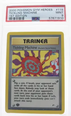 PSA 9 MINT 2000 Pokemon Gym Heroes #119 Tickling Machine 1st Edition !!! - Image 1