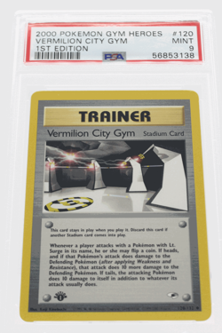 PSA 9 MINT 2000 Pokemon Gym Heroes #120 Vermilion City Gym 1st Edition !!! - Image 1